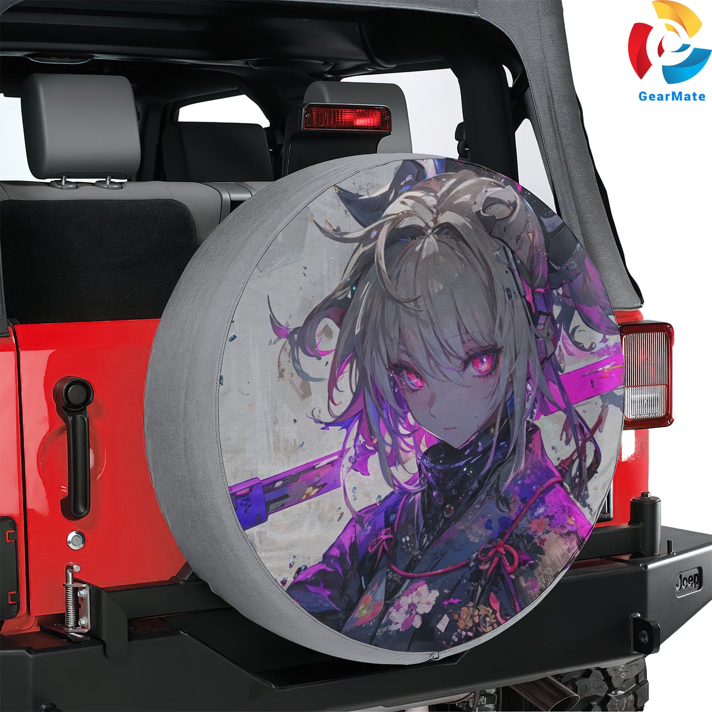 Samurai Girl Katana Spare Tire Cover – Premium Waterproof UV Resistant Protector