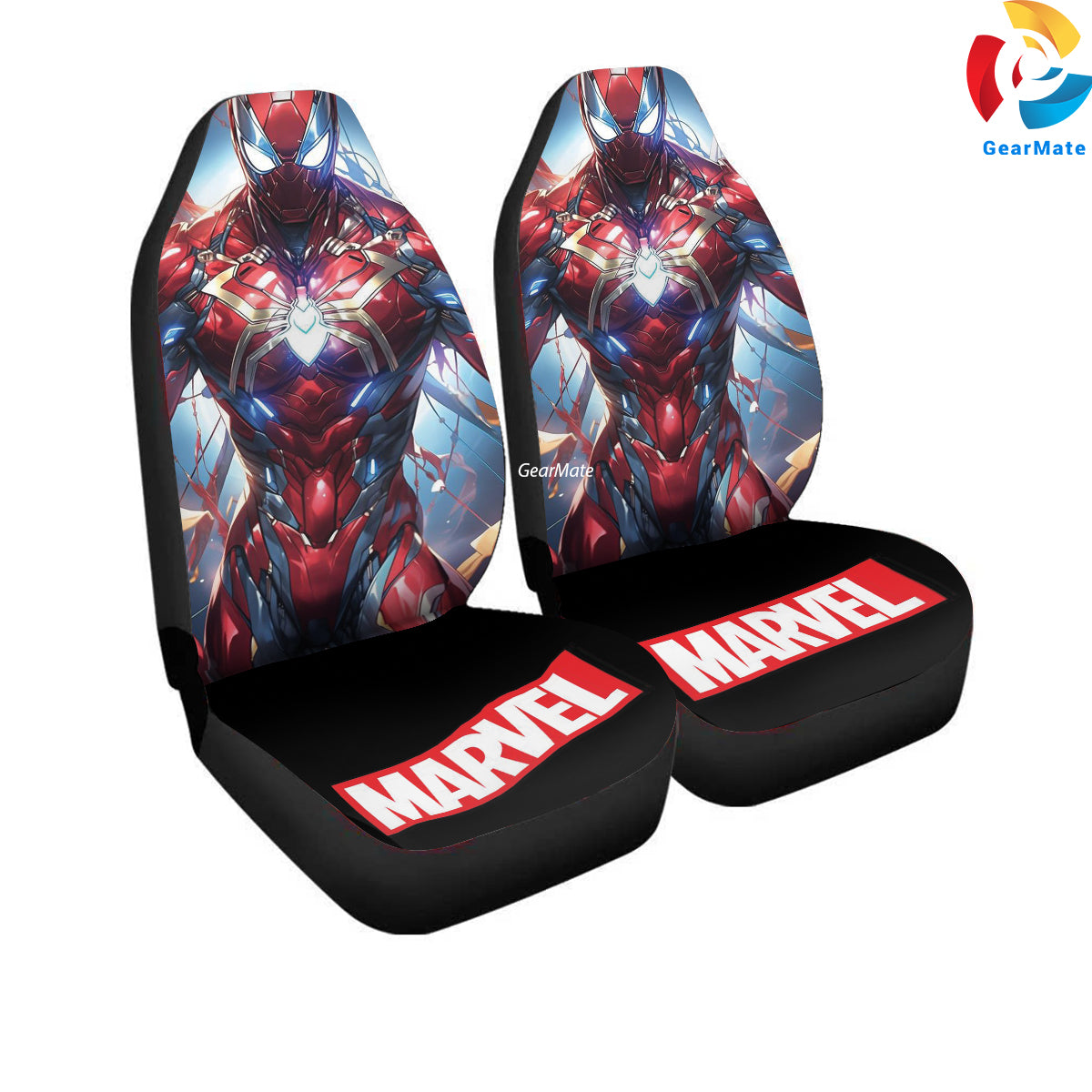 Marvel Spiderman Advanced Suit Car Seat Covers – High Quality Graphic and Polar Fleece Protector Set