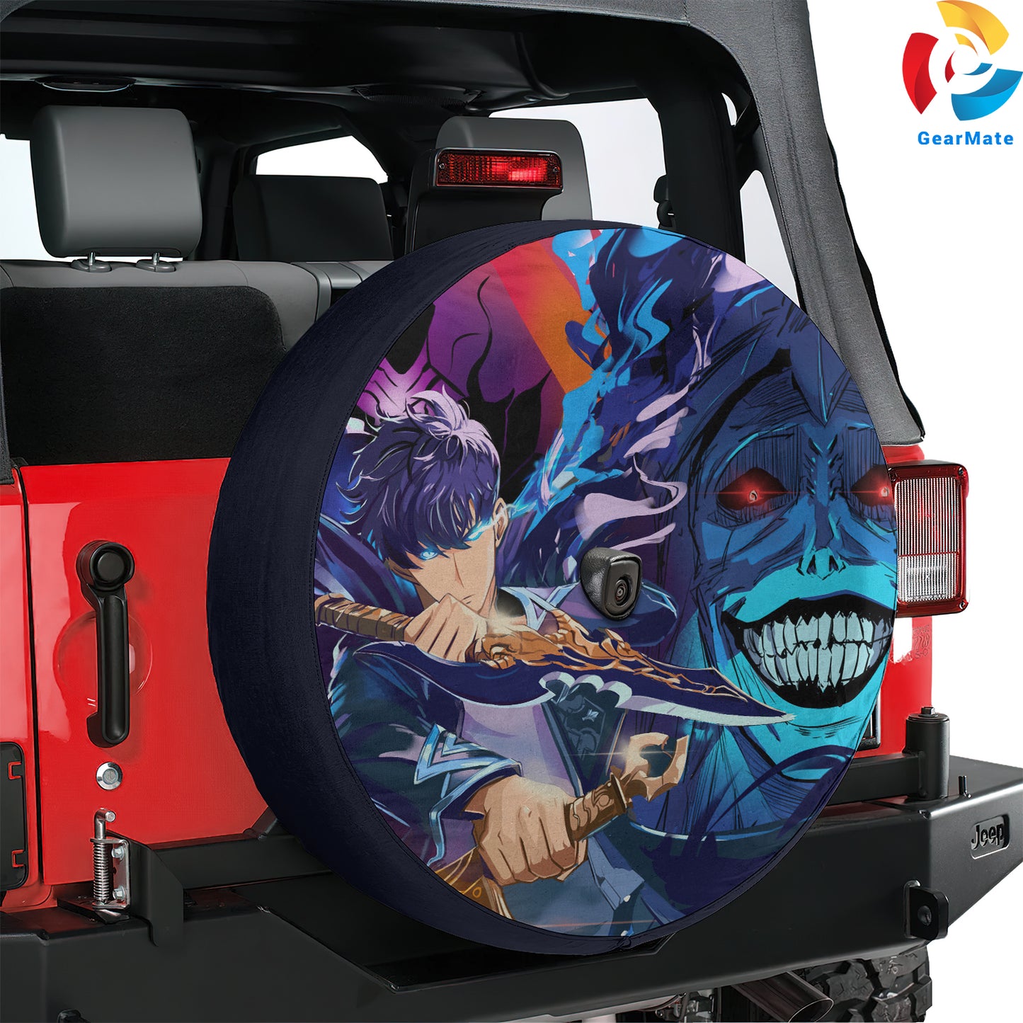 Solo Leveling Anime Spare Tire Cover – Premium Waterproof UV Resistant Protector