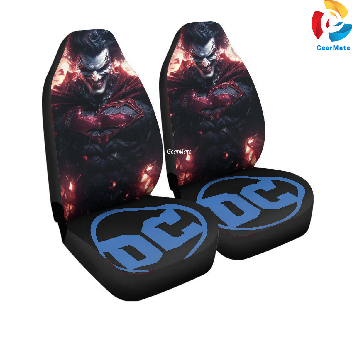 DC Joker Superman Car Seat Covers – High Quality Graphic and Polar Fleece Protector Set