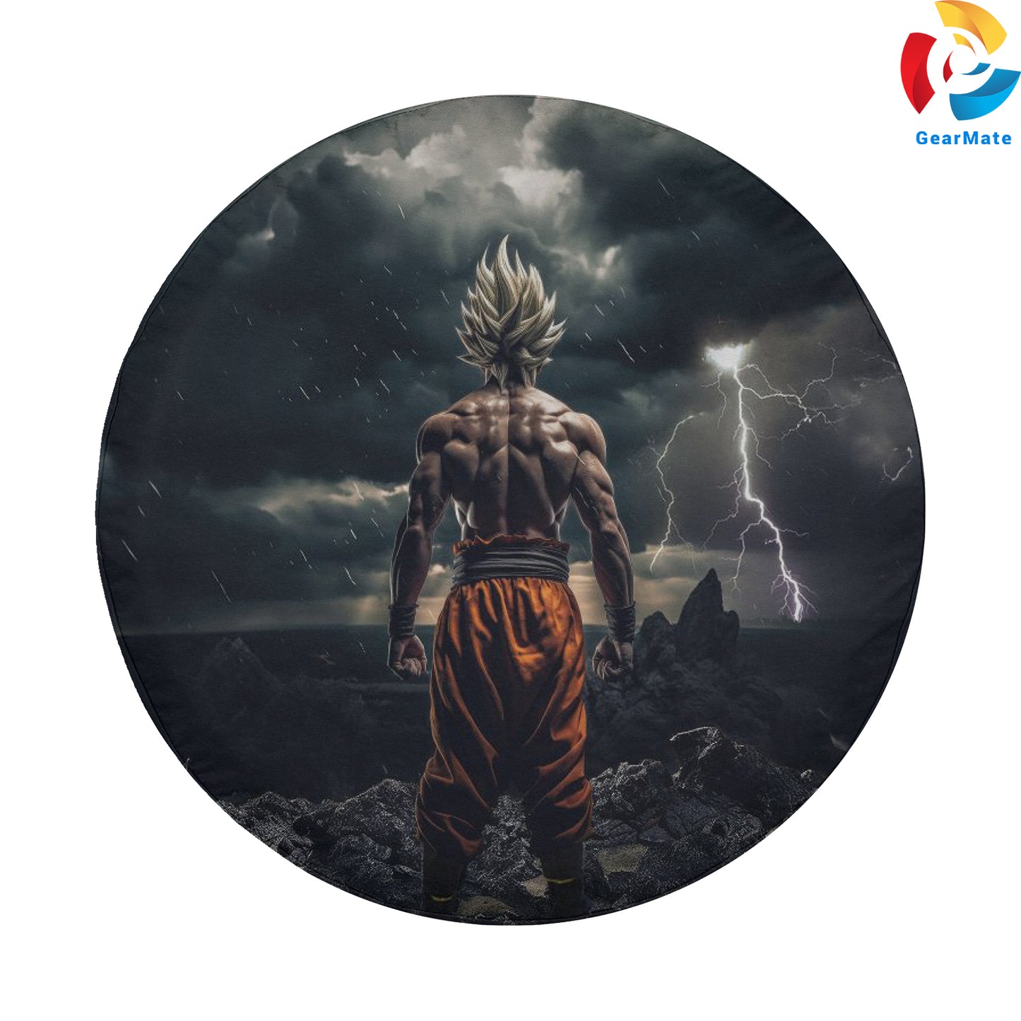 Dragon Ball Super Saiyan Goku Spare Tire Cover – Premium Waterproof UV-Resistant Protector