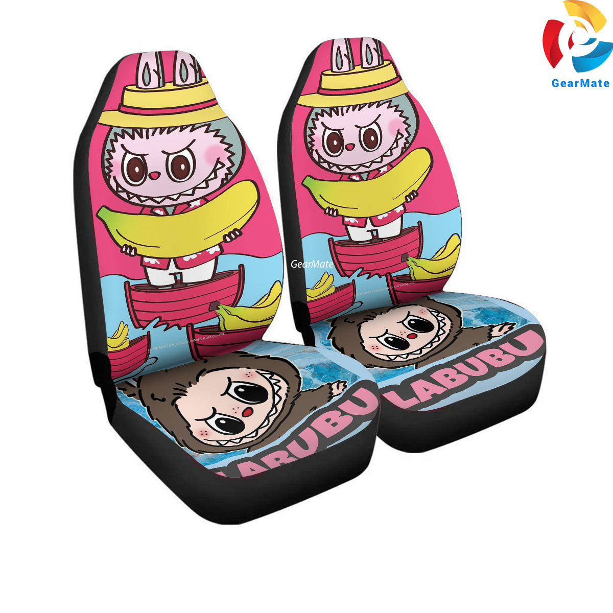 Labubu Fruit Car Seat Covers – High Quality Graphic and Polar Fleece Protector Set