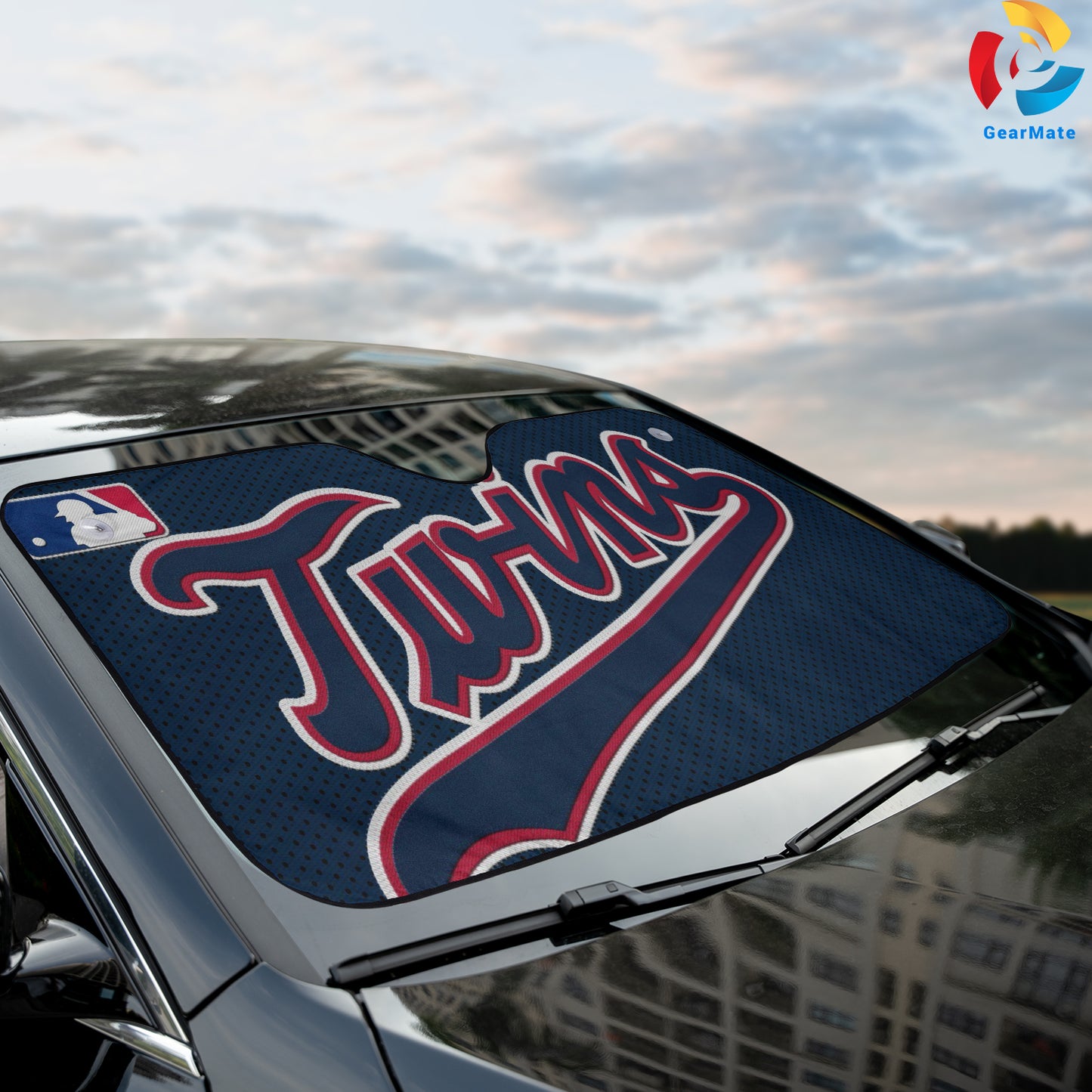 Minnesota Twins MLB Baseball Logo Letters Reflective Car Sunshade – Premium Heat & UV Protection, Universal Fit