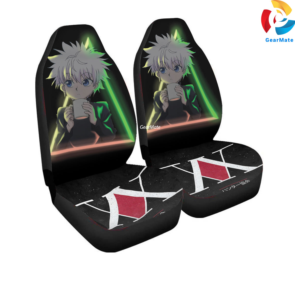 Hunter X Hunter Killua Neon Car Seat Covers – High Quality Graphic and Polar Fleece Protector Set