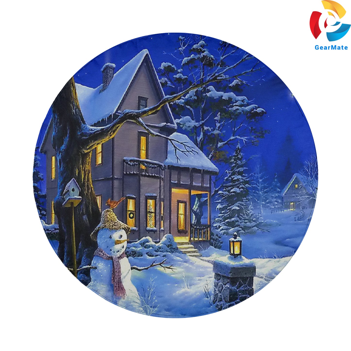 Merry Christmas 2024 Holiday House Spare Tire Cover – Premium Waterproof UV Resistant Protector