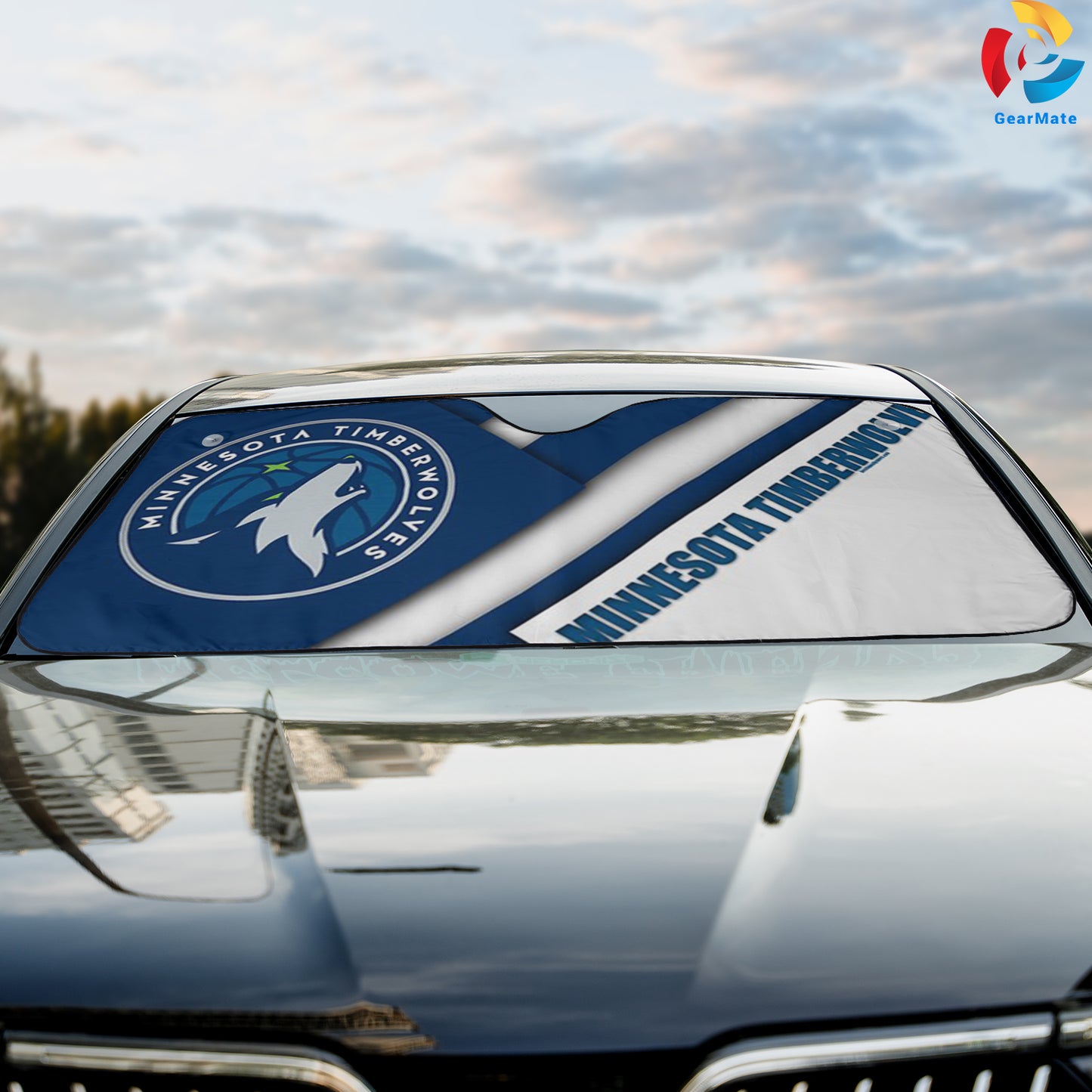 Minnesota Timberwolves NBA Basketball Team Logo Reflective Car Sunshade – Premium Heat & UV Protection, Universal Fit