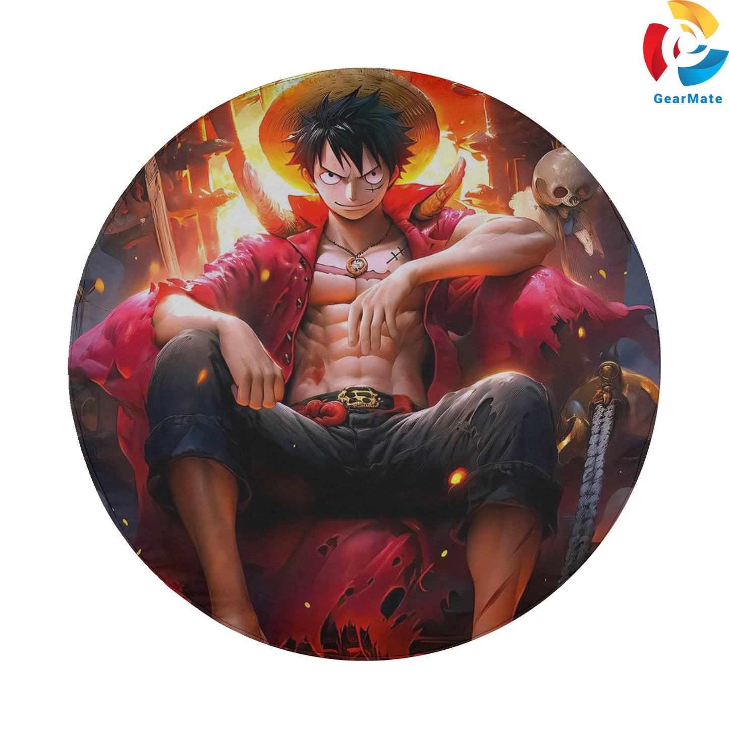 One Piece Monkey D Luffy Never Give Up Spare Tire Cover – Premium Waterproof UV-Resistant Protector