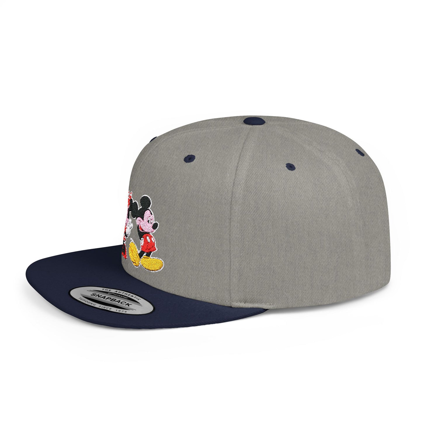 Mickey and Minnie Flat Bill Snapback – Lightweight, Custom Fit, Premium Quality