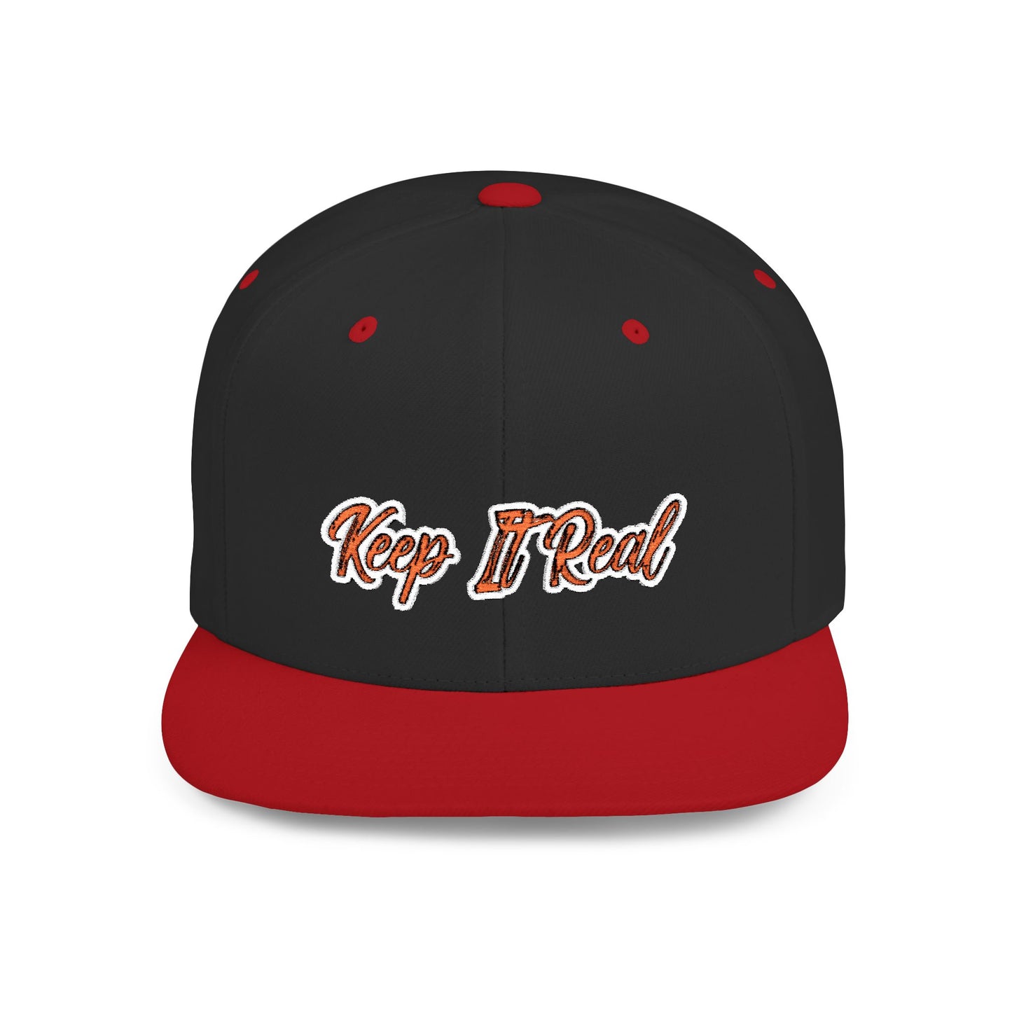 Text Keep It Real Flat Bill Snapback – Lightweight, Custom Fit, Premium Quality