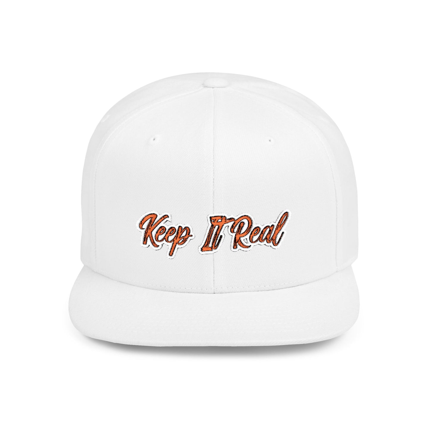 Text Keep It Real Flat Bill Snapback – Lightweight, Custom Fit, Premium Quality