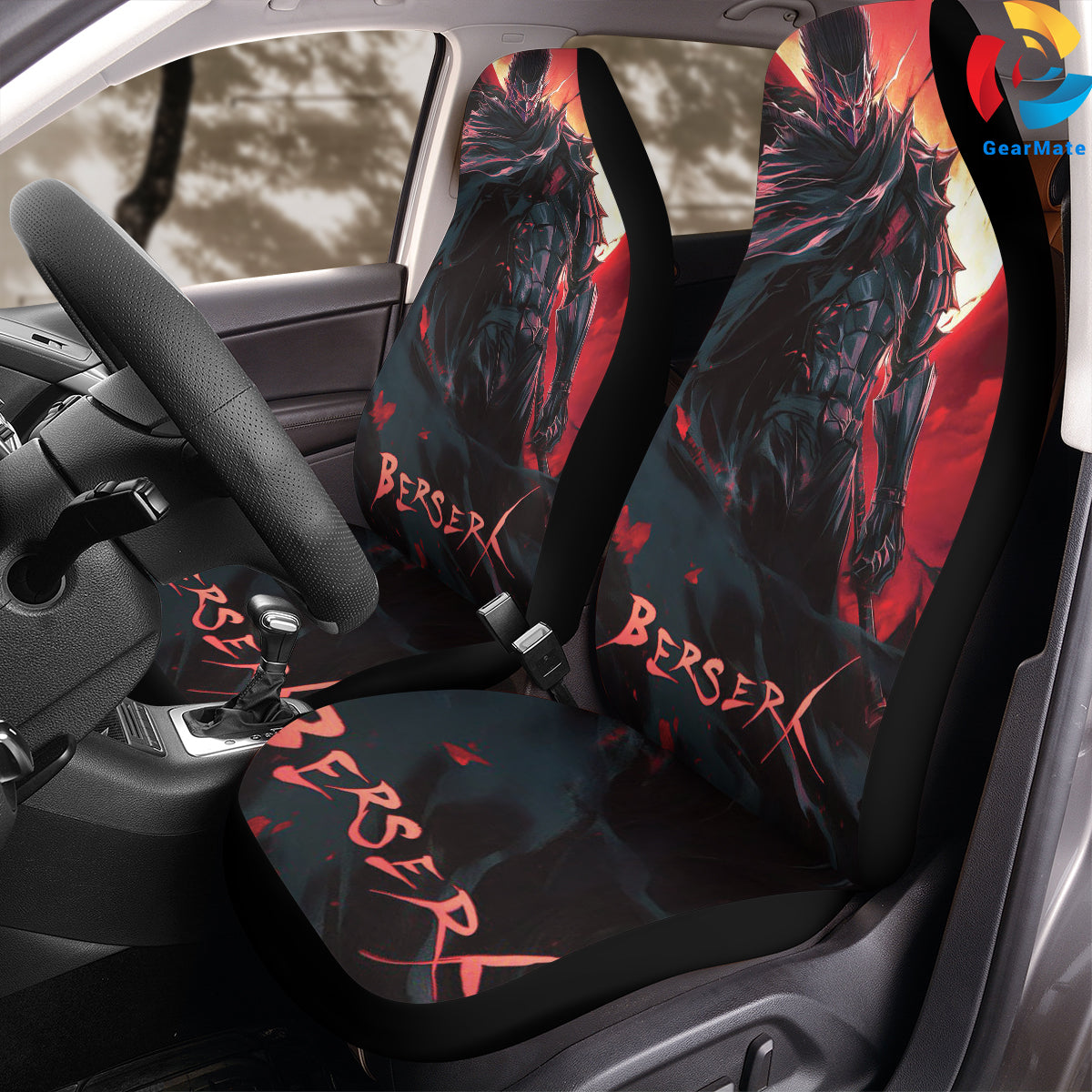 Berserk Dark Fantasy Unleashed In Blue Car Seat Covers – High Quality Graphic and Polar Fleece Protector Set