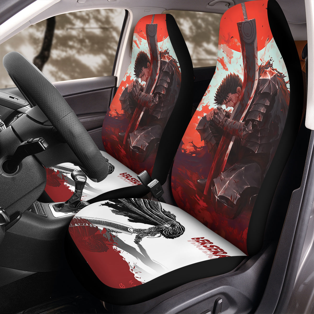 Berserk The Warrior Car Seat Covers – High Quality Graphic and Polar Fleece Protector Set