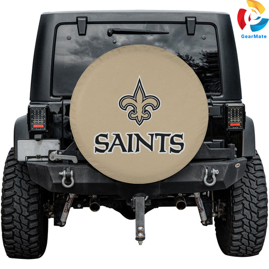 New Orleans Saints NFL Gear Spare Tire Cover – Premium Waterproof UV-Resistant Protector