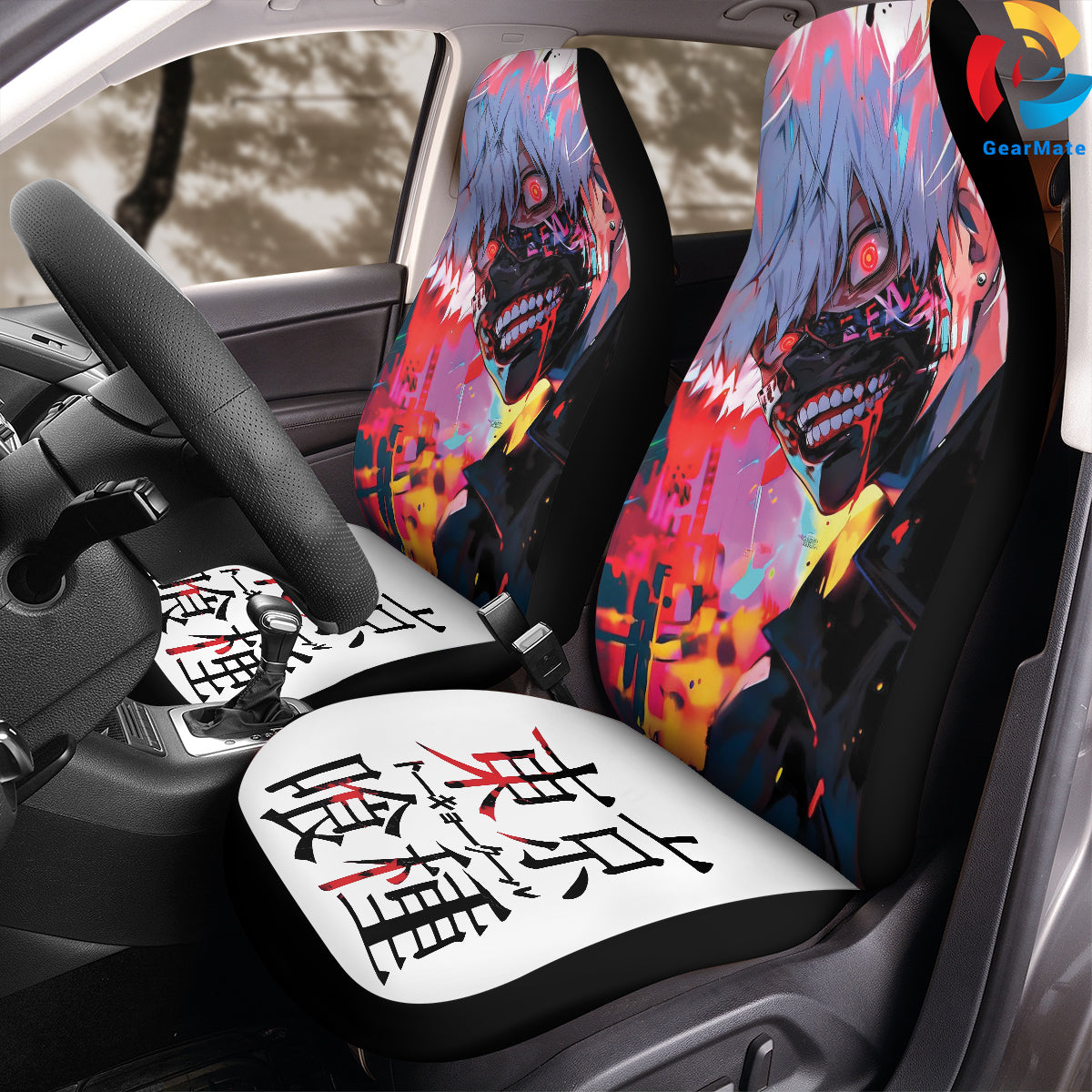 Tokyo Ghoul The Ghouls Ken Car Seat Covers – High Quality Graphic and Polar Fleece Protector Set