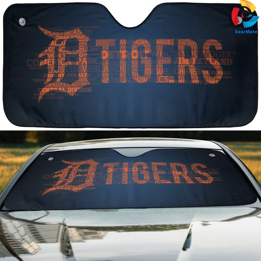 Detroit Tigers MLB Baseball Game Day Ready Reflective Car Sunshade – Premium Heat & UV Protection, Universal Fit