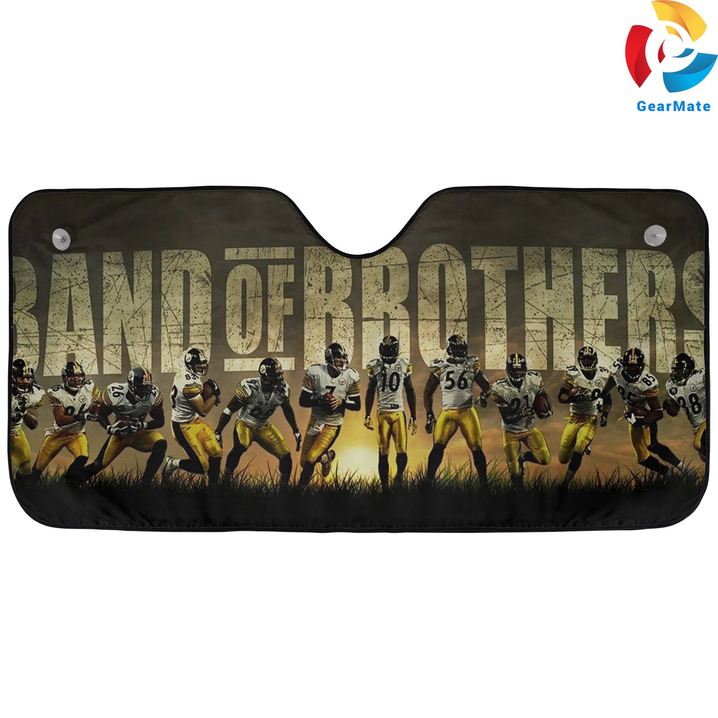 Pittsburgh Steelers NFL Football Band of Brothers Reflective Car Sunshade – Premium Heat & UV Protection, Universal Fit