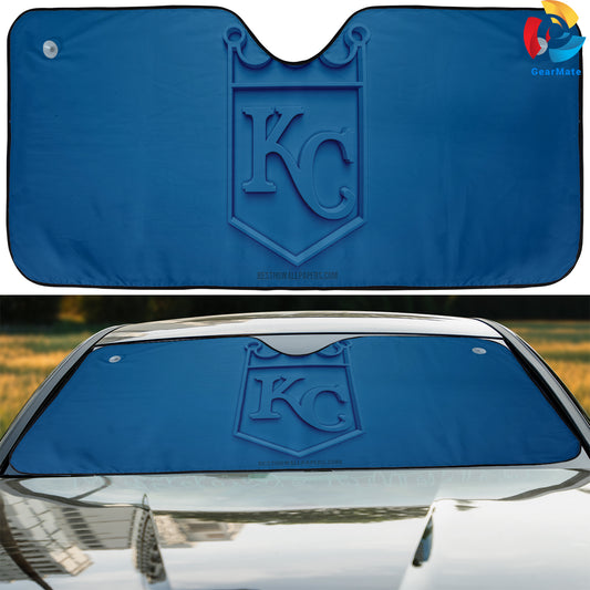 Kansas City Royals MLB Baseball Team Pride Reflective Car Sunshade – Premium Heat & UV Protection, Universal Fit