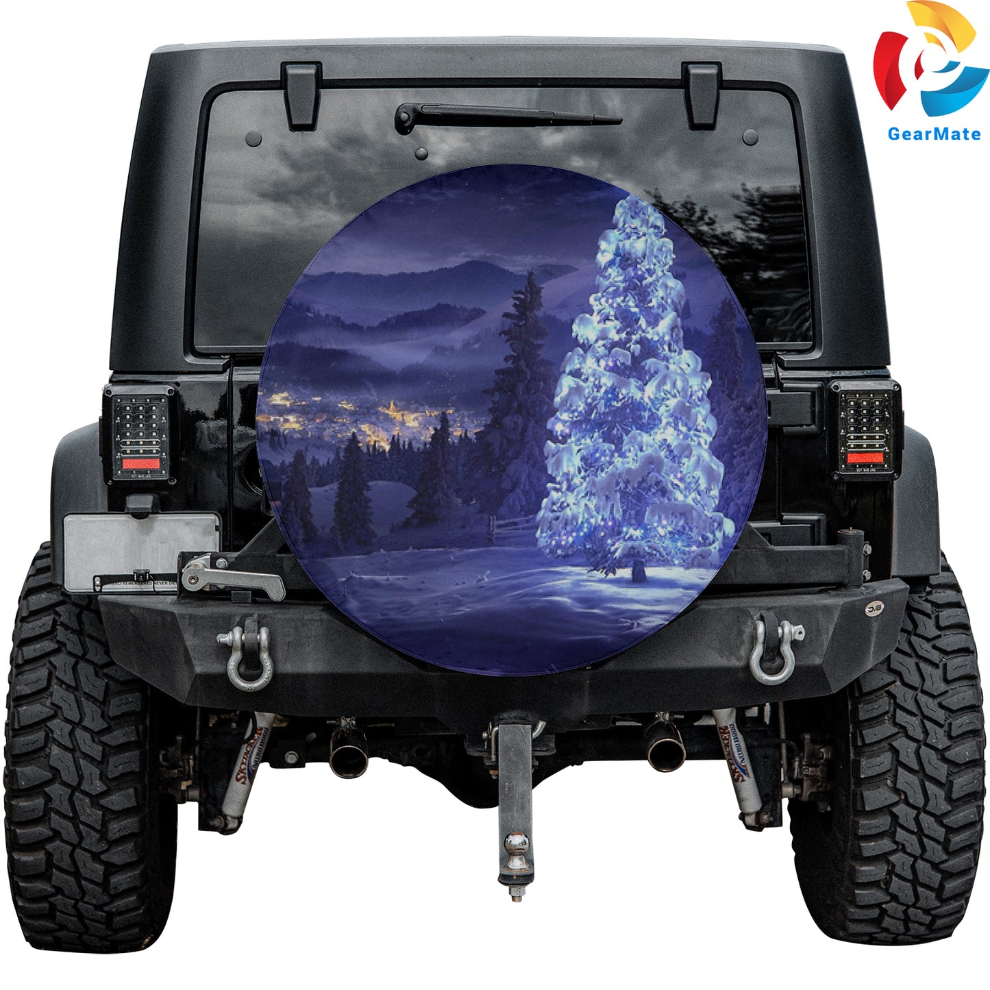 Merry Christmas 2024 Bright Christmas Tree Spare Tire Cover – Premium Waterproof UV Resistant Protector