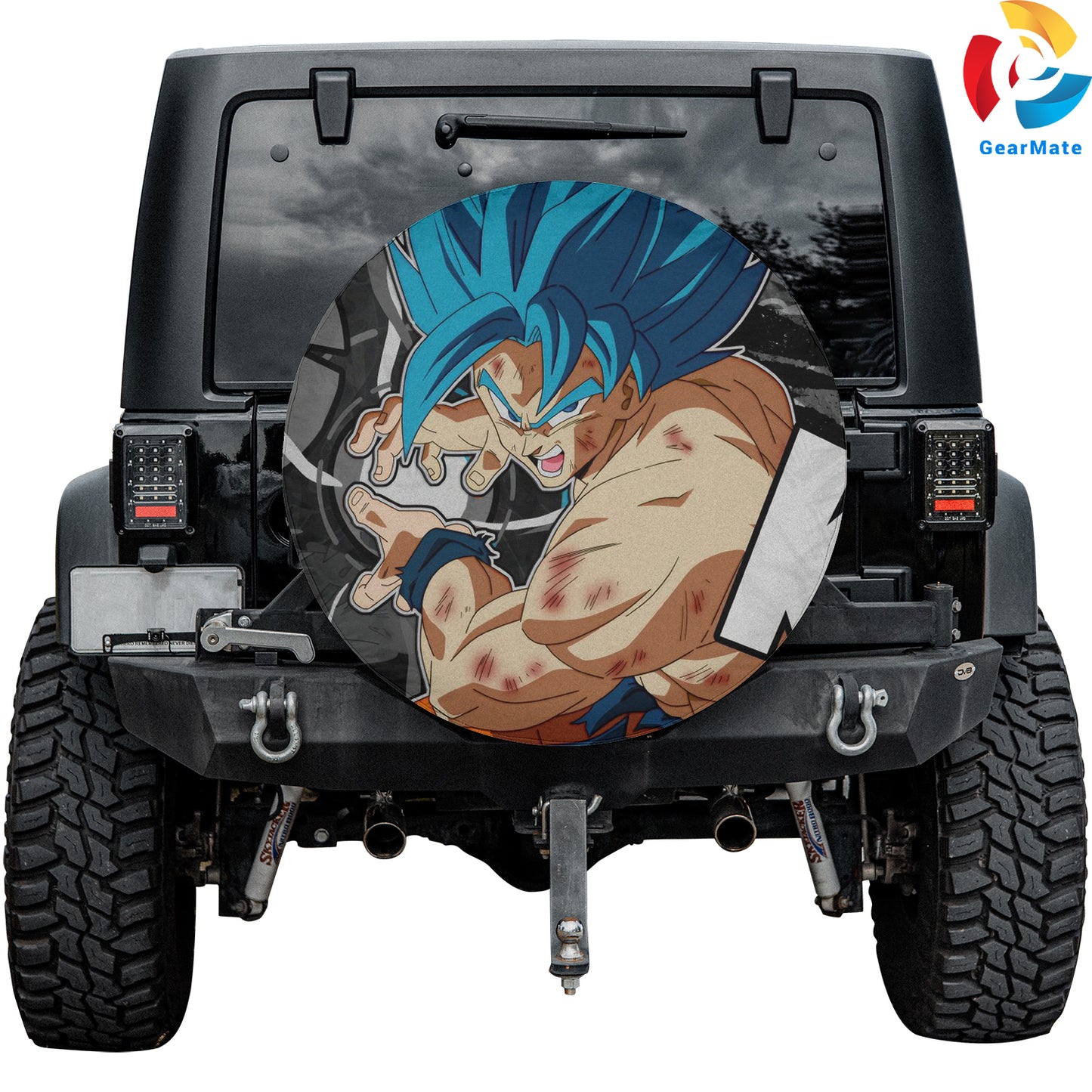 Super Saiyan Blue Goku Spare Tire Cover – Premium Waterproof UV-Resistant Protector