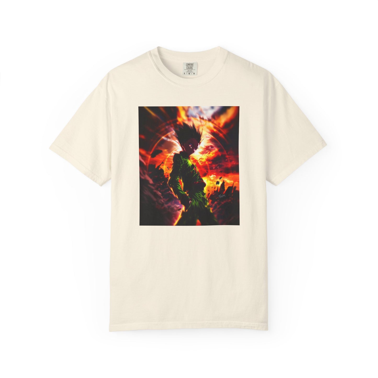 Hunter x Hunter AMOLED Gon Freecss Garment-Dyed T-Shirt – Premium Cotton Tee for Customization