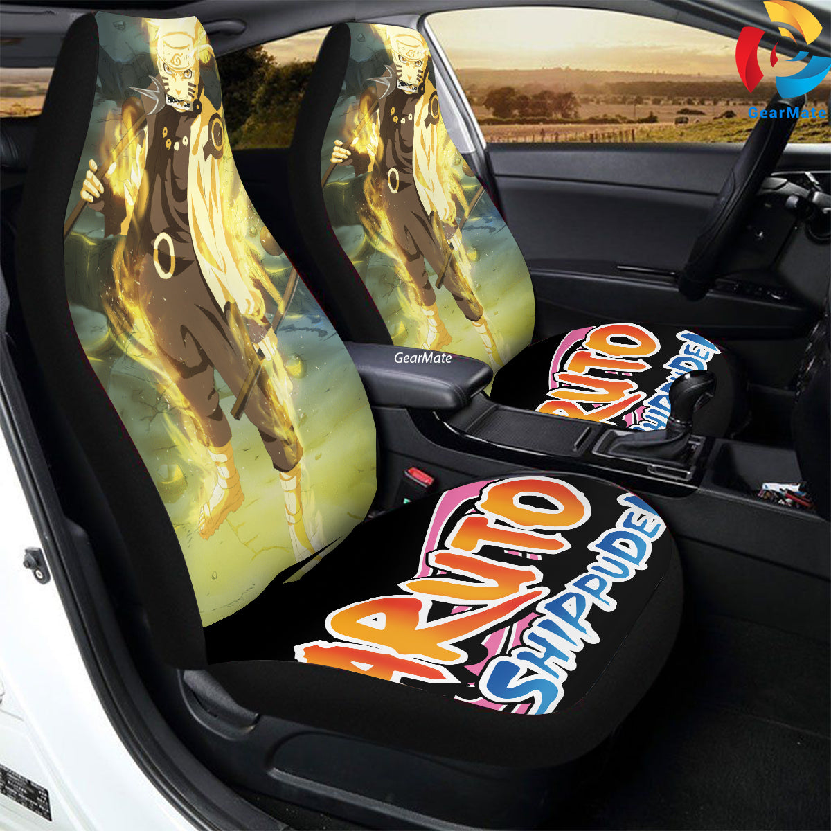 Naruto Charging Up Car Seat Covers – High Quality Graphic and Polar Fleece Protector Set