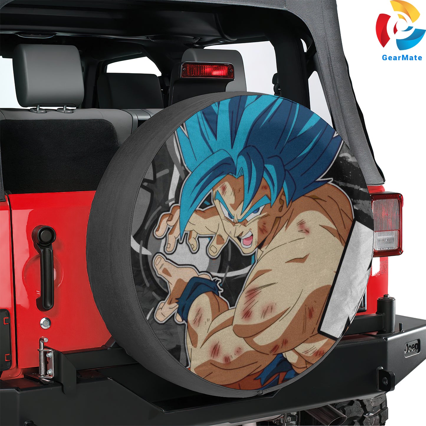 Super Saiyan Blue Goku Spare Tire Cover – Premium Waterproof UV-Resistant Protector