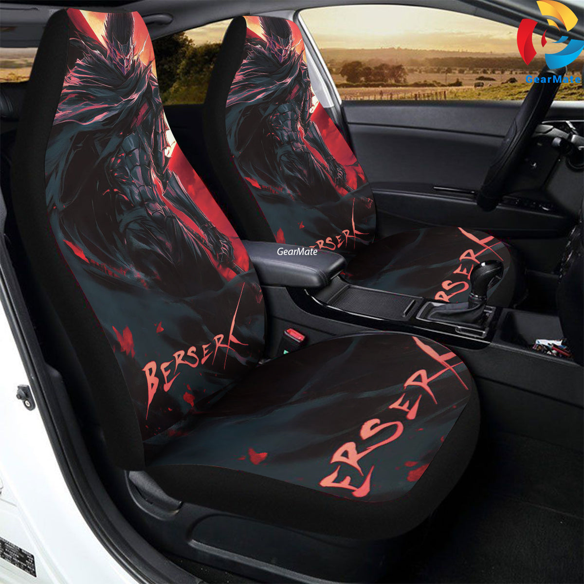 Berserk Dark Fantasy Unleashed In Blue Car Seat Covers – High Quality Graphic and Polar Fleece Protector Set