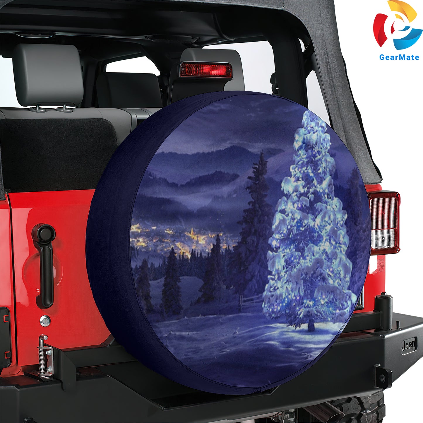 Merry Christmas 2024 Bright Christmas Tree Spare Tire Cover – Premium Waterproof UV Resistant Protector