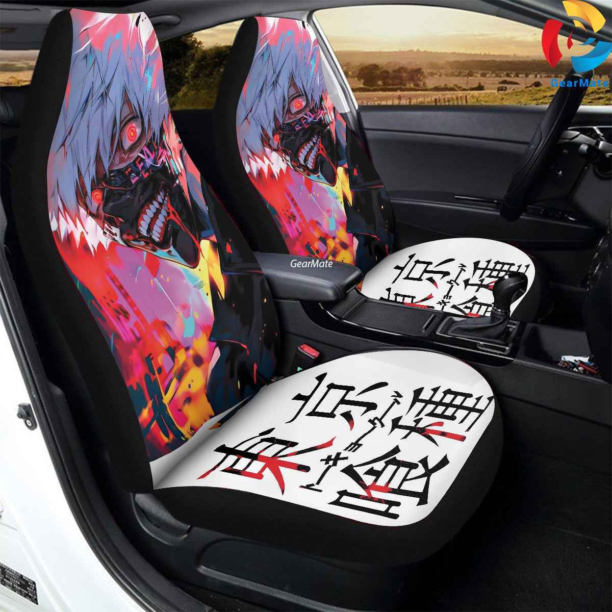 Tokyo Ghoul The Ghouls Ken Car Seat Covers – High Quality Graphic and Polar Fleece Protector Set