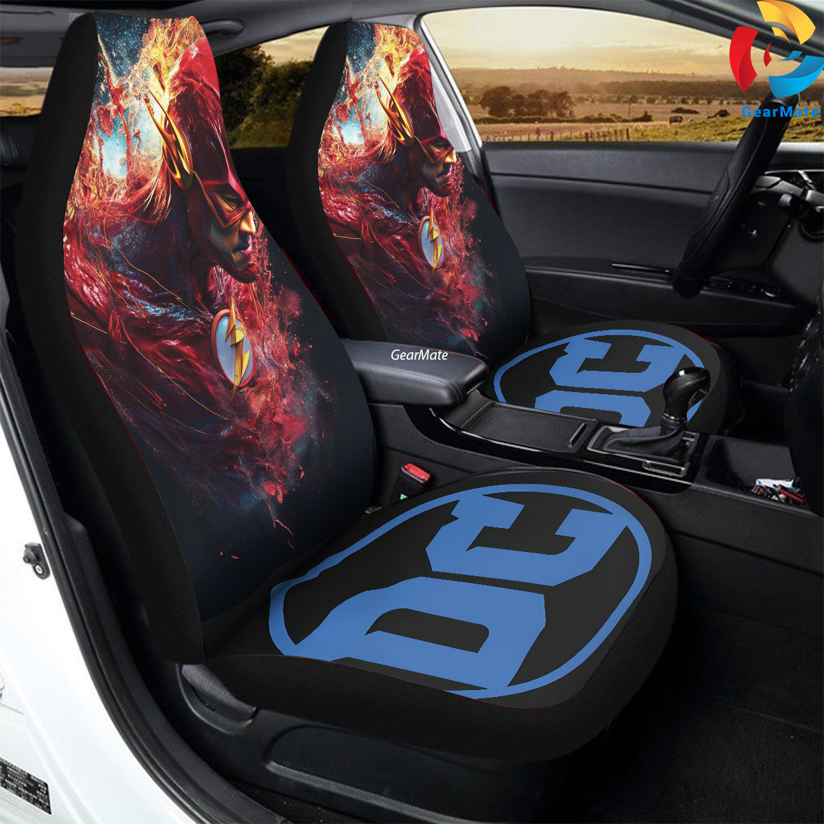 DC The Flash Car Seat Covers – High Quality Graphic and Polar Fleece Protector Set