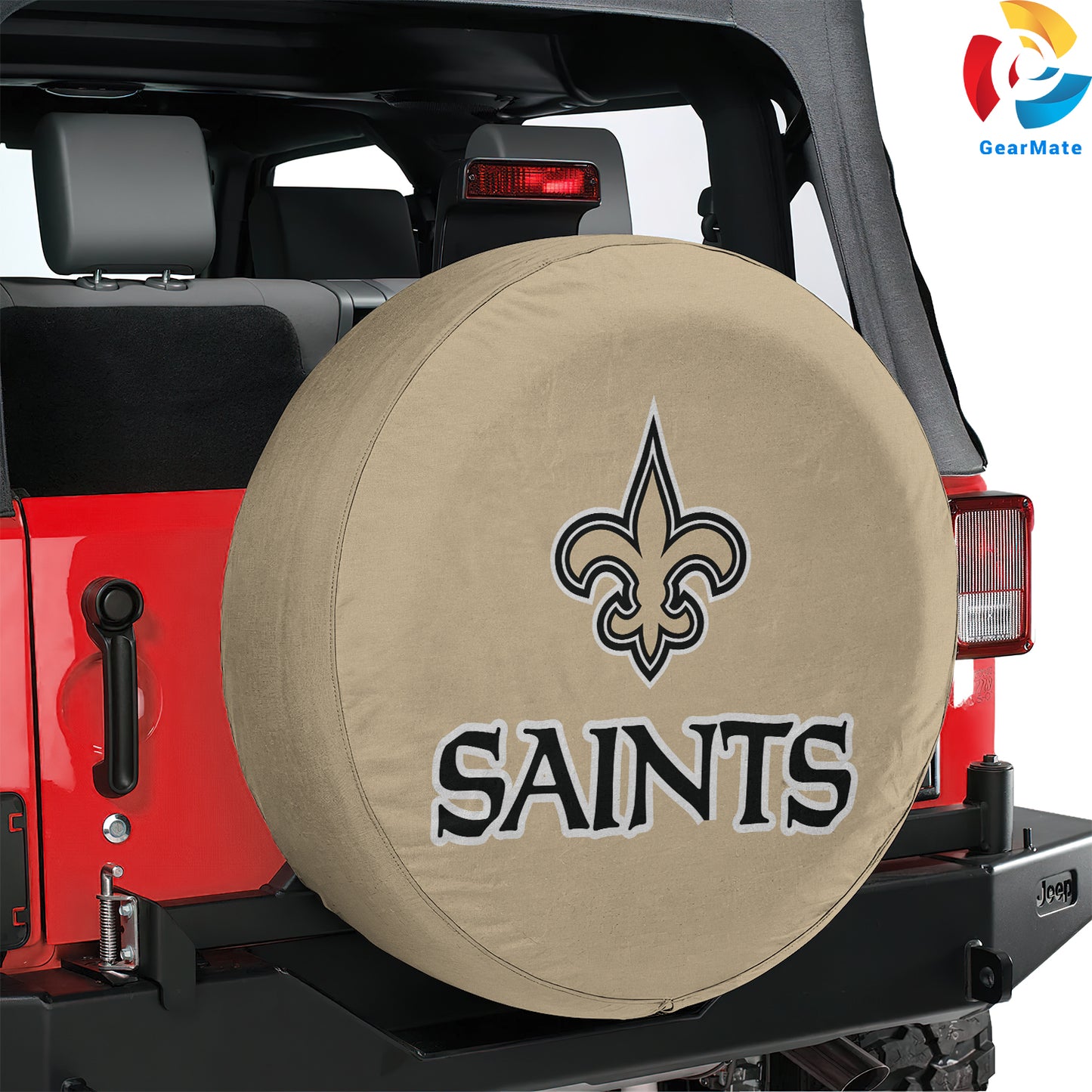 New Orleans Saints NFL Gear Spare Tire Cover – Premium Waterproof UV-Resistant Protector