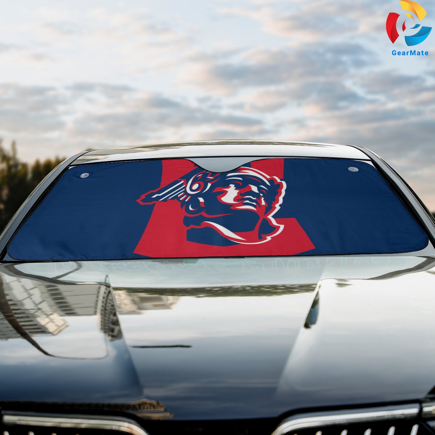 Cleveland Guardians MLB Game Day Ready Background Reflective Car Sunshade – Premium Heat & UV Protection, Universal Fit