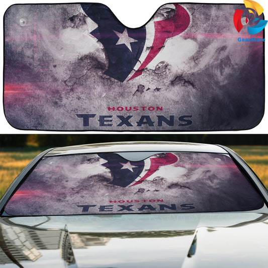 Houston Texans NFL Football Team Vibes Car Cover Reflective Car Sunshade – Premium Heat & UV Protection, Universal Fit