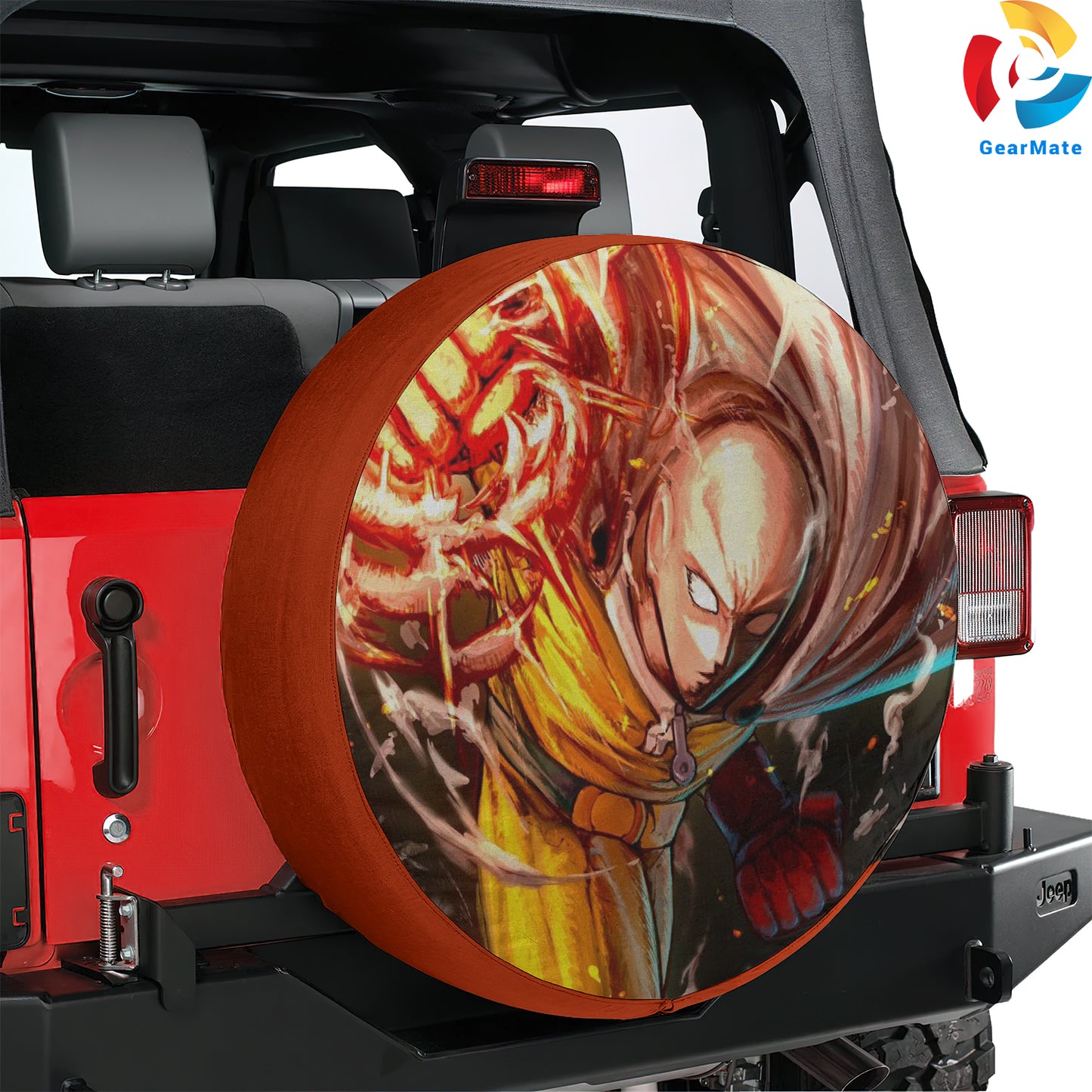 One Punch Man FanArt Spare Tire Cover – Premium Waterproof UV-Resistant Protector