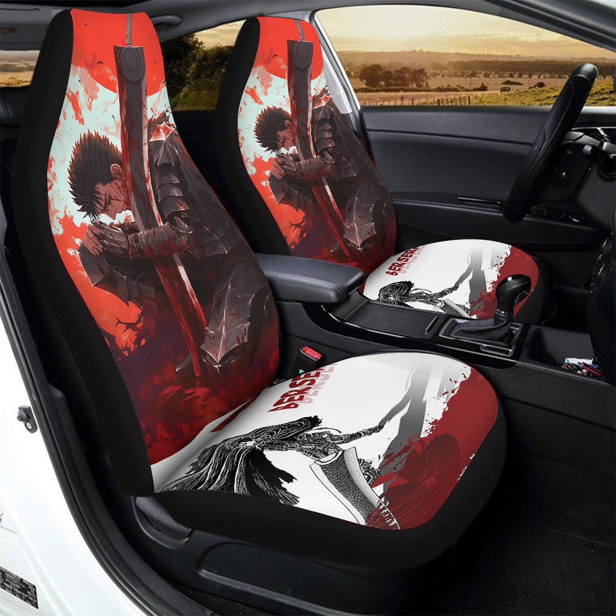 Berserk The Warrior Car Seat Covers – High Quality Graphic and Polar Fleece Protector Set