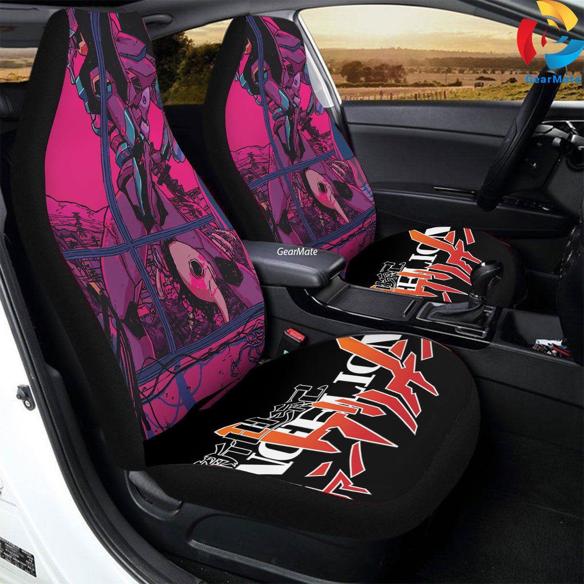 Evangelion Eva Car Seat Covers – High Quality Graphic and Polar Fleece Protector Set