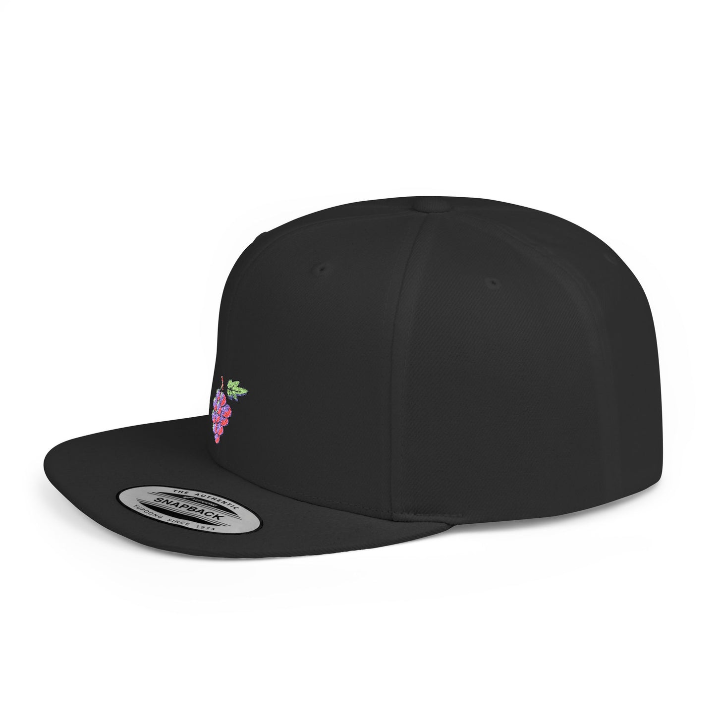 Icons Embroidered Grapes Flat Bill Snapback – Lightweight, Custom Fit, Premium Quality