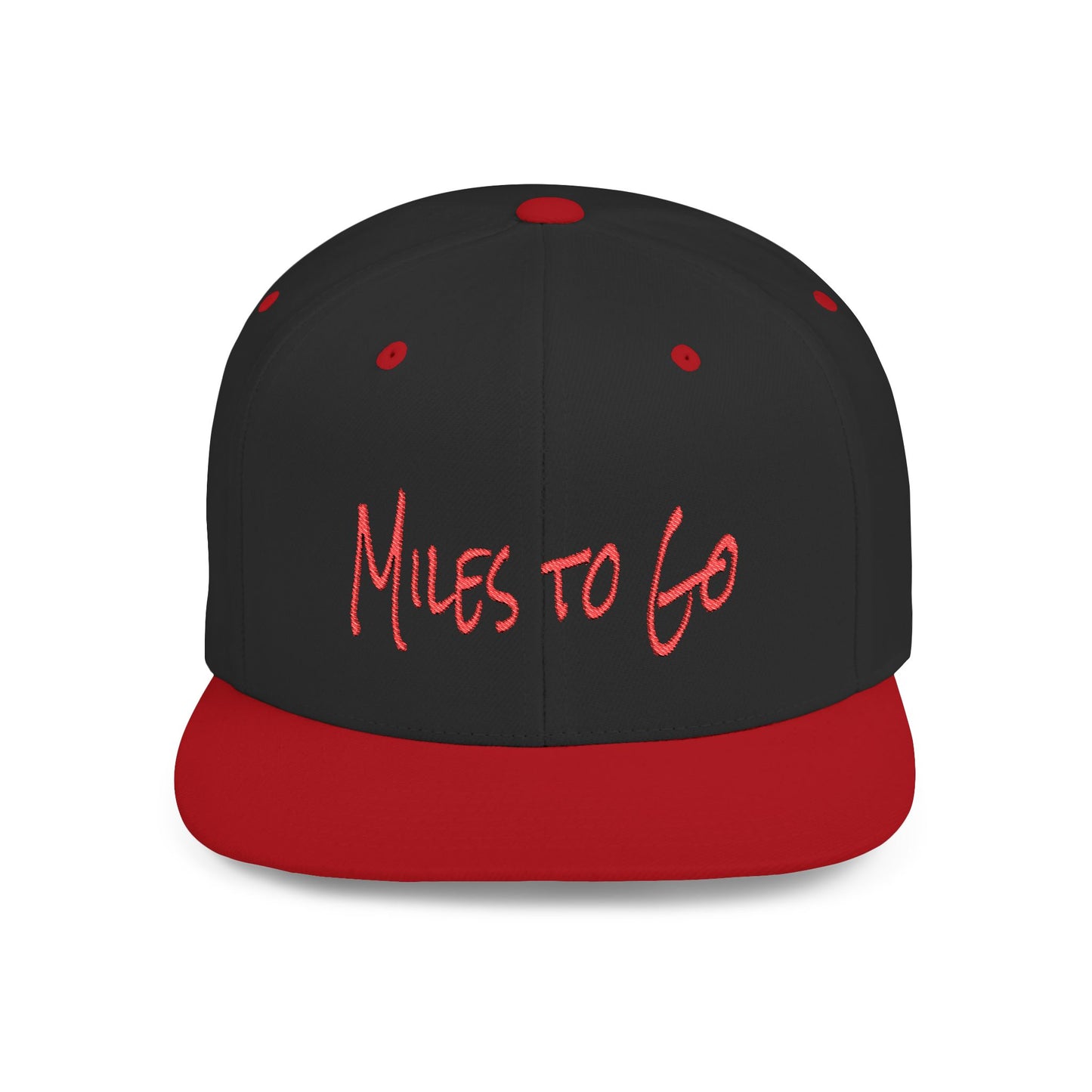 Text Miles to Go Flat Bill Snapback – Lightweight, Custom Fit, Premium Quality