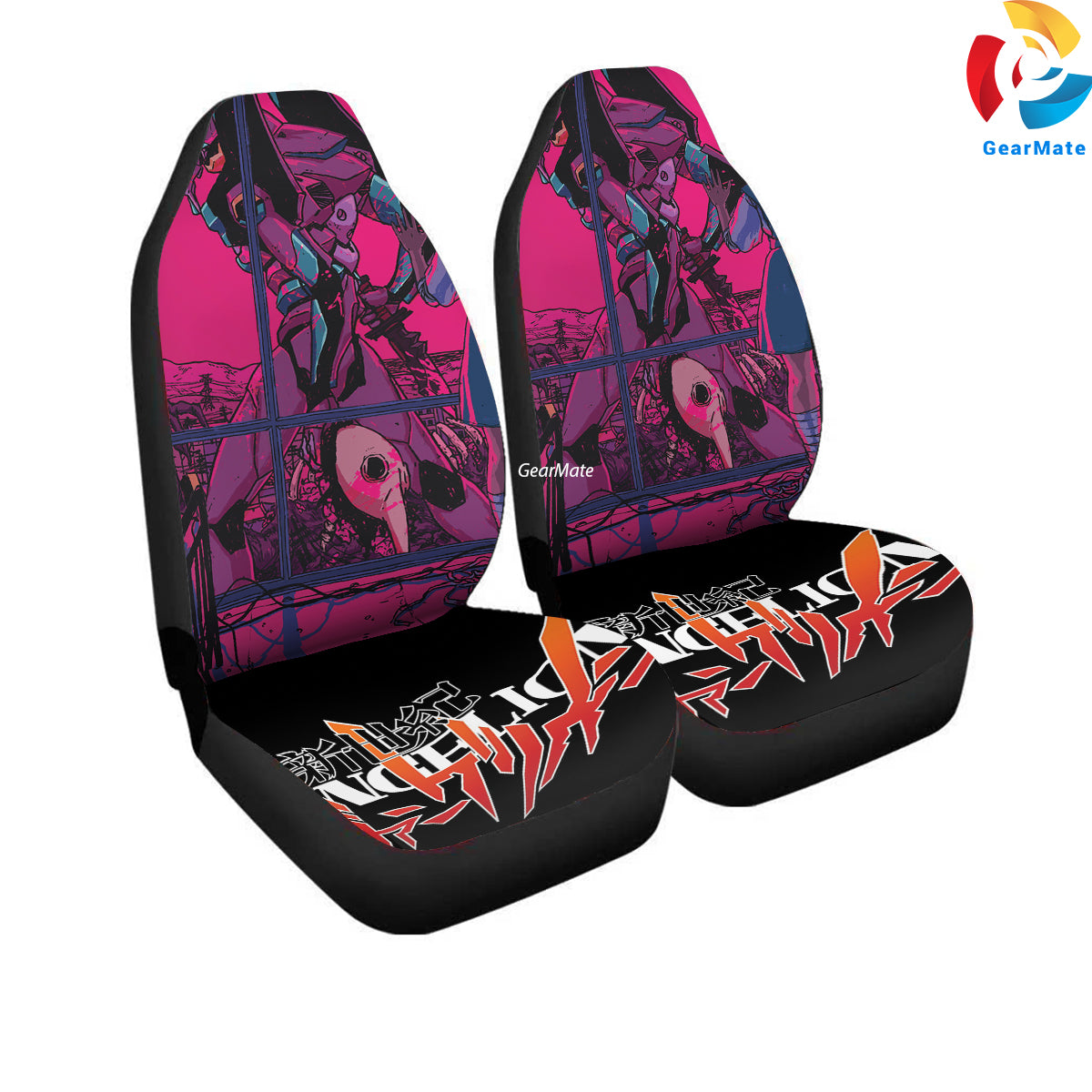 Evangelion Eva Car Seat Covers – High Quality Graphic and Polar Fleece Protector Set