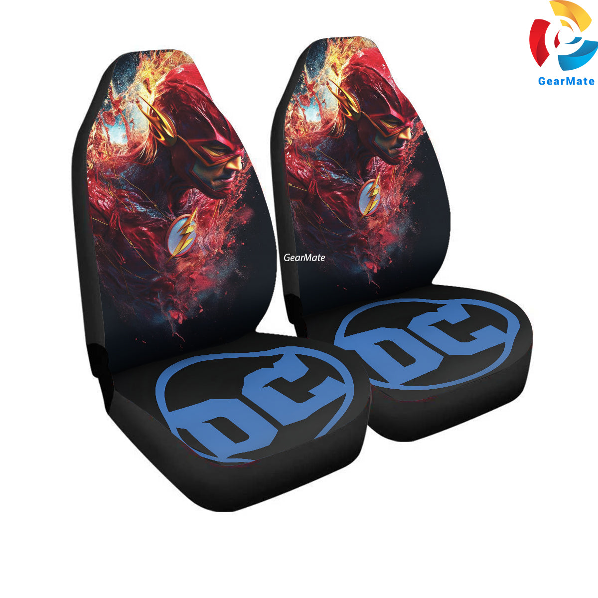 DC The Flash Car Seat Covers – High Quality Graphic and Polar Fleece Protector Set