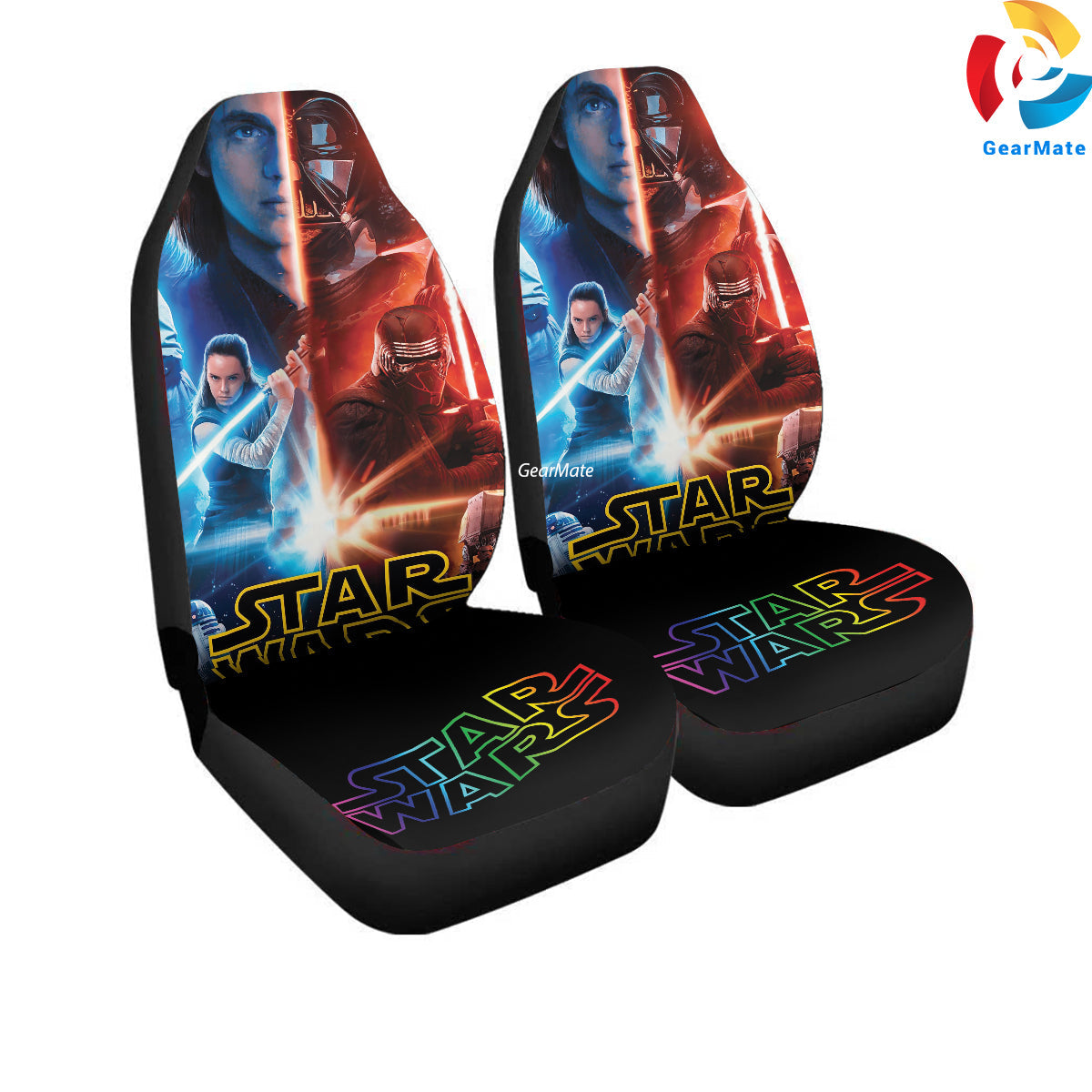 Starwars Fight Car Seat Covers – High Quality Graphic and Polar Fleece Protector Set