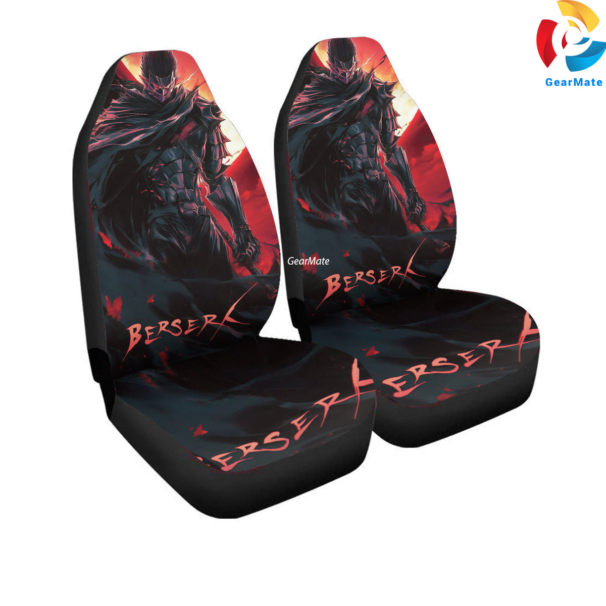 Berserk Dark Fantasy Unleashed In Blue Car Seat Covers – High Quality Graphic and Polar Fleece Protector Set