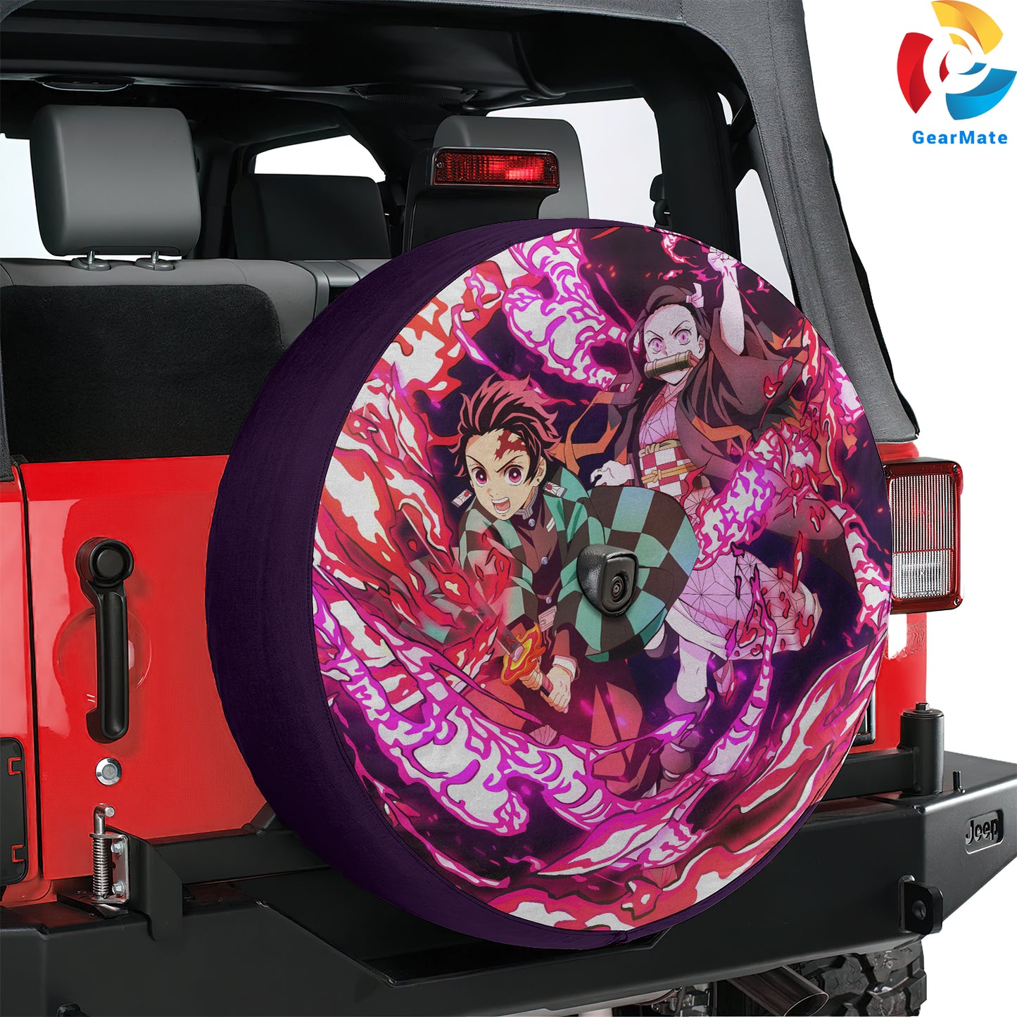Demon Slayer Kimetsu No Yaiba Spare Tire Cover – Premium Waterproof UV Resistant Protector