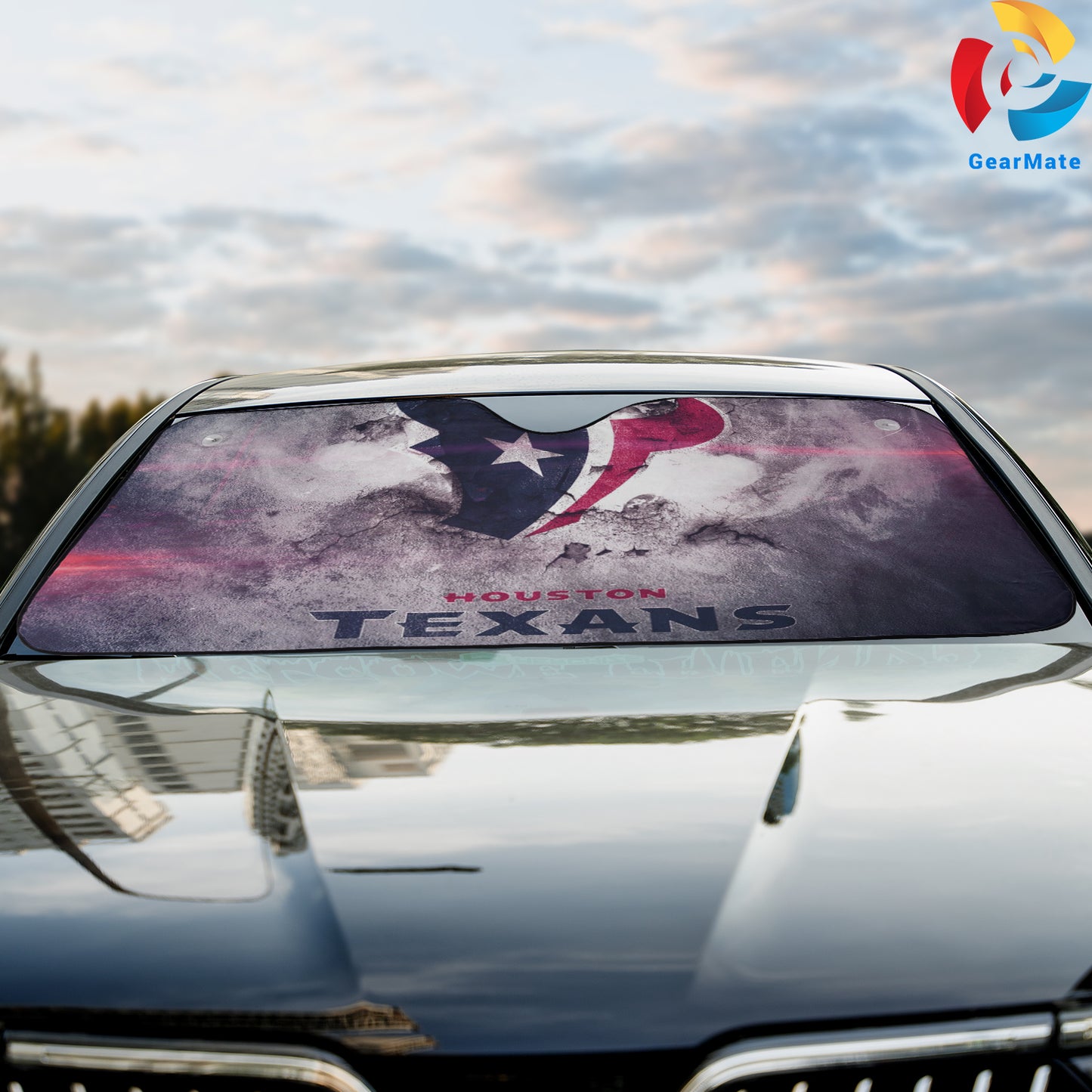 Houston Texans NFL Football Team Vibes Car Cover Reflective Car Sunshade – Premium Heat & UV Protection, Universal Fit