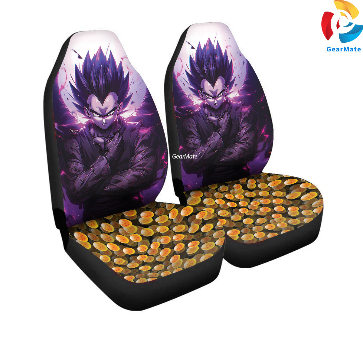 Dragon Balls Vegeta Angel Wings Car Seat Covers – High Quality Graphic and Polar Fleece Protector Set