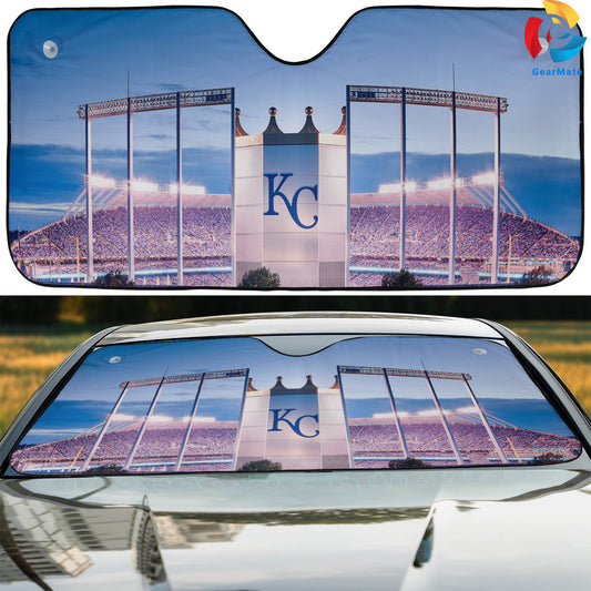 Kansas City Royals MLB Baseball The Crown Reflective Car Sunshade – Premium Heat & UV Protection, Universal Fit