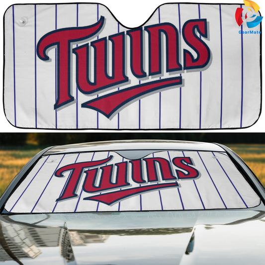 Minnesota Twins MLB Baseball Team Jersey Reflective Car Sunshade – Premium Heat & UV Protection, Universal Fit