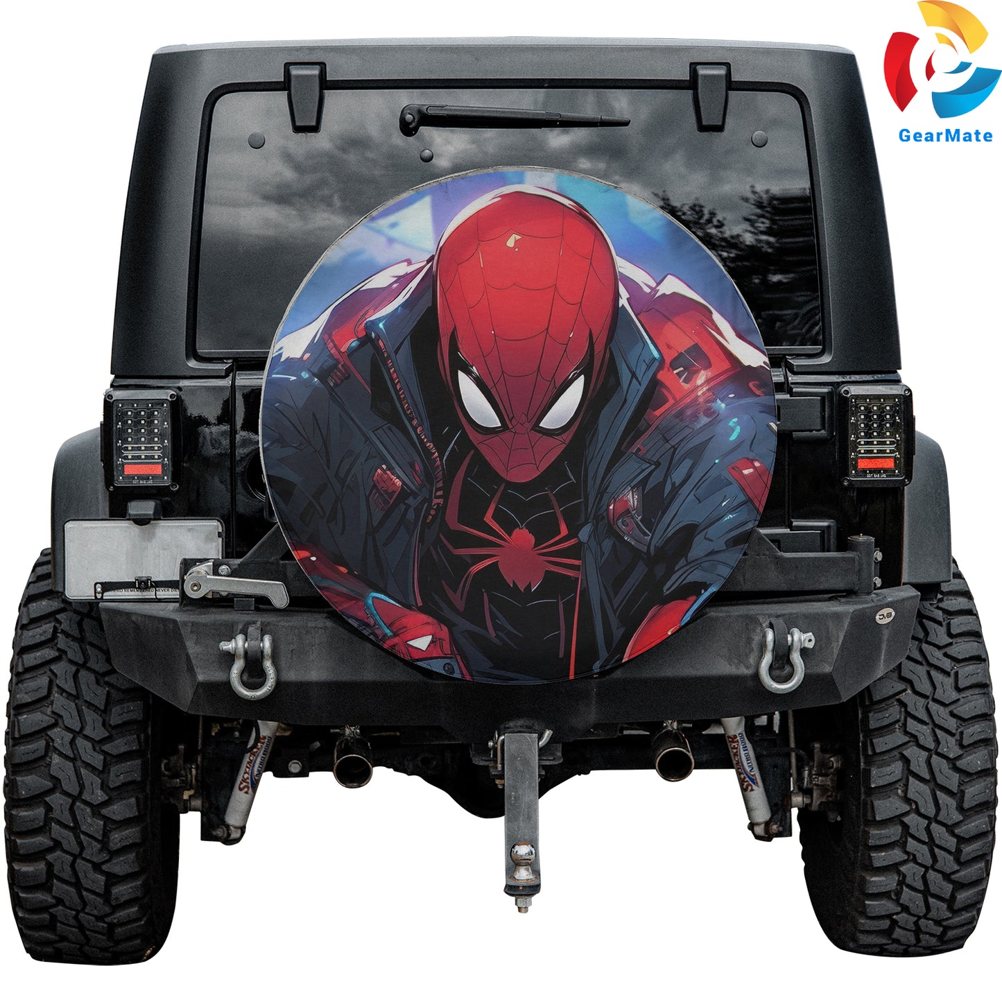 Spiderman Marvel Cyberpunk Sci-Fi Spare Tire Cover – Premium Waterproof UV Resistant Protector