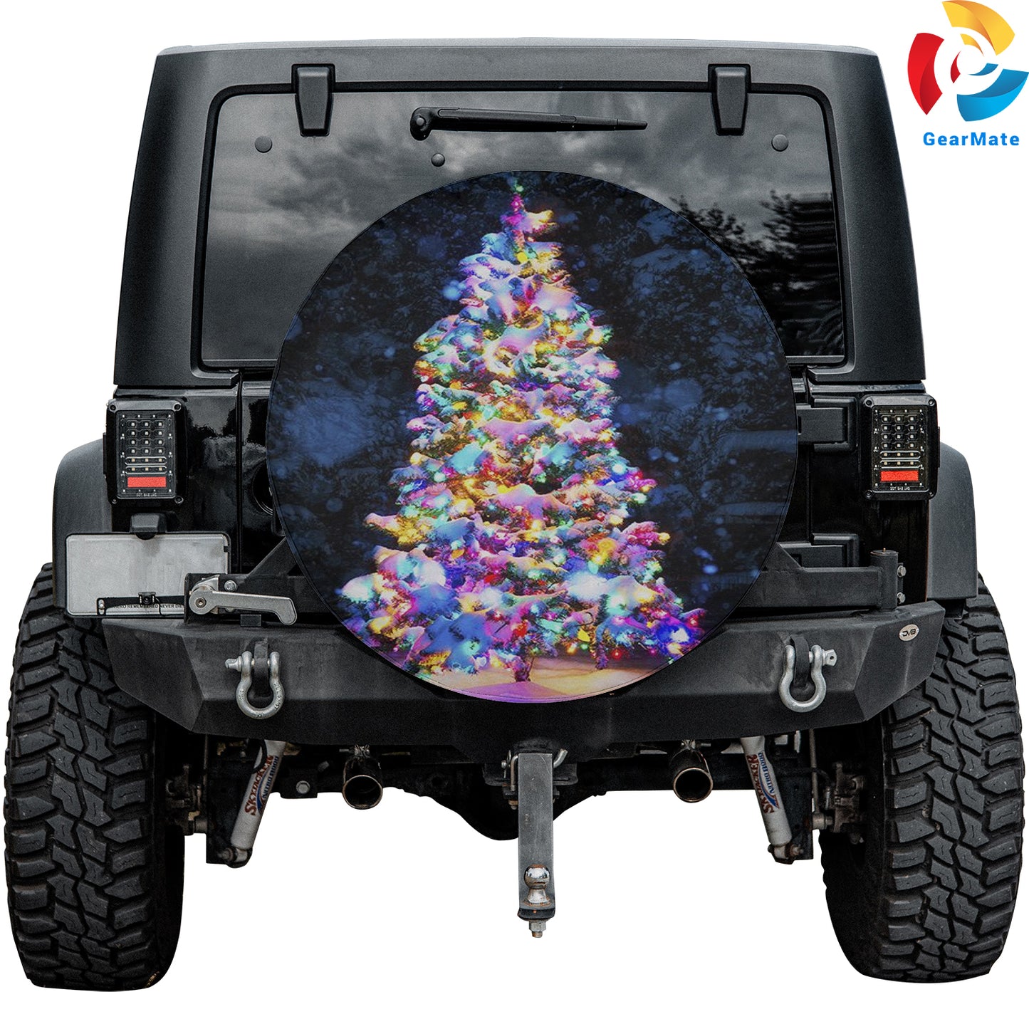 Merry Christmas 2024 Colourful Christmas Tree Spare Tire Cover – Premium Waterproof UV Resistant Protector