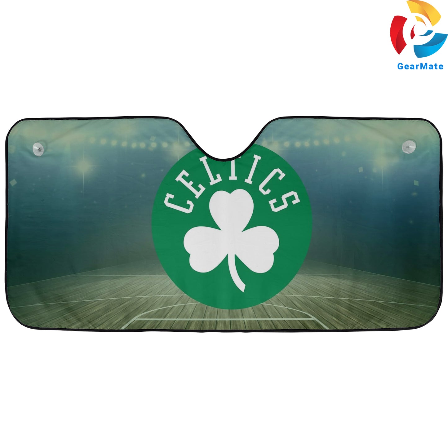 Boston Celtics Court Reflective Car Sunshade – Premium Heat & UV Protection, Universal Fit